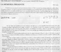 La memoria presente  [artículo] Aldo Acota