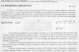 La memoria presente  [artículo] Aldo Acota