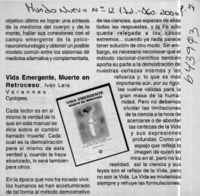 Vida emergente, muerte en retroceso  [artículo]