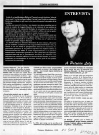 Entrevista a Patricia Lutz  [artículo]