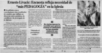 Ernesto Livacic, encuesta refleja necesidad de "más pedagogía" en la iglesia  [artículo]
