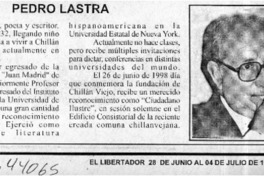 Pedro Lastra  [artículo]