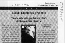 "Nadie sabe más que los muertos", de Ramón Díaz Eterovic  [artículo]