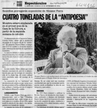 Cuatro toneladas de la "antipoesía"  [artículo]