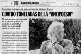 Cuatro toneladas de la "antipoesía"  [artículo]