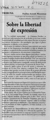 Sobre la libertad de expresión  [artículo] Paulina Acevedo Menanteau