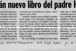Lanzarán nuevo libro del padre Hallet