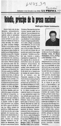 Volodia, príncipe de la prosa nacional  [artículo] Wellington Rojas Valdebenito
