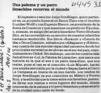 Una paloma y un perro limachino recorren el mundo  [artículo]
