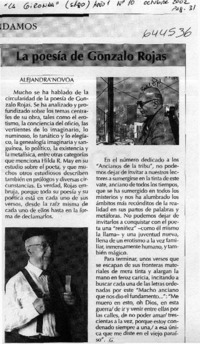 La poesía de Gonzalo Rojas  [artículo] Alejandra Novoa