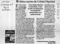 El último secreto de Colonia Dignidad  [artículo] TM
