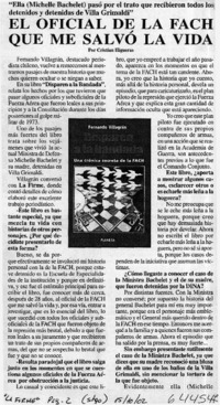 El oficial de la FACH que me salvó la vida  [artículo]