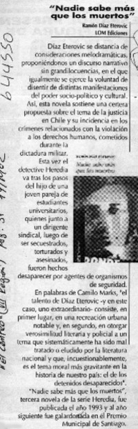 "Nadie sabe más que los muertos"  [artículo]