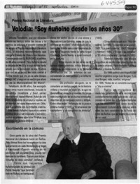 Volodia, "soy ñuñoíno desde los años 30"  [artículo]