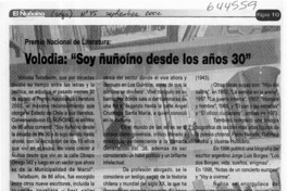 Volodia, "soy ñuñoíno desde los años 30"  [artículo]