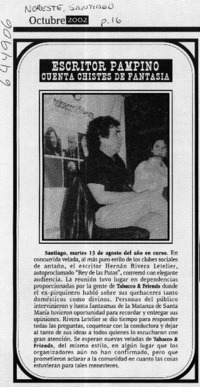 Escritor pampino cuenta chistes de fantasía  [artículo]