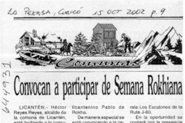 Convocan a participar de semana Rokhiana  [artículo]
