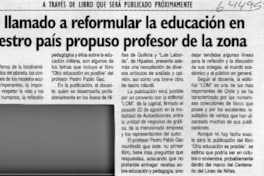 Un llamado a reformular la educación en nuestro país propuso profesor de la zona  [artículo]