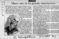 Muere uno de los grandes historiadores