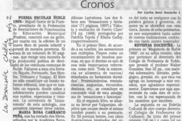 Poesía escolar Ñuble 1999  [artículo] Carlos René Ibacache I.