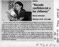 "Recado confidencial a los chilenos"  [artículo]