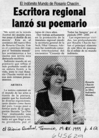 Escritora regional lanzó su poemario  [artículo]