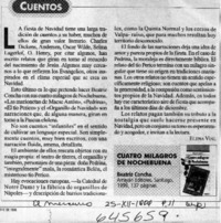 Cuatro milagros de nochebuena  [artículo] Elena Vial