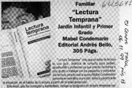 Lectura temprana