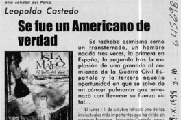 Se fue un americano de verdad  [artículo]