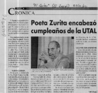 Poeta Zurita encabezó cumpleaños de la UTAL  [artículo]