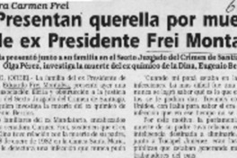 Presentan querella por muerte de ex Presidente Frei Montalva  [artículo]