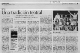 Una tradición teatral  <artículo> Carola Oyarzún L.