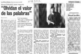 "Olvidan el valor de las palabras"  [artículo] Renato Castelli