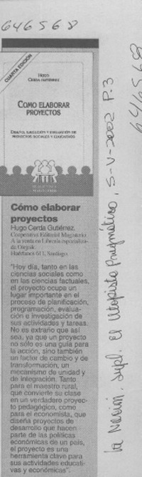 Cómo elaborar proyectos  [artículo]