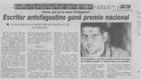 Escritor antofagastino ganó premio nacional  [artículo]