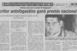 Escritor antofagastino ganó premio nacional  [artículo]