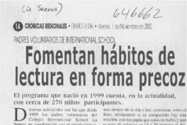 Fomentan hábitos de lectura en forma precoz  [artículo]