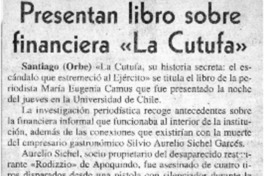 Presentan libro sobre financiera "La Cutufa"  [artículo]