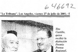 Tito Castillo, Premio Prensa Regional  [artículo]