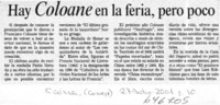 Hay Coloane en la feria, pero poco  [artículo]