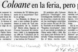 Hay Coloane en la feria, pero poco  [artículo]