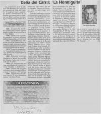 Delia del Carril, "La hormiguita"  [artículo] Ramón Riquelme