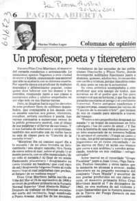 Un profesor, poeta y titeretero  [artículo] Marino Muñoz Lagos