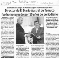 Director de El Diario Austral de Temuco fue homenajeado por 50 años de periodismo  [artículo]