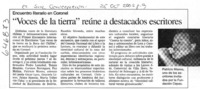 "Voces de la tierra" reúne a destacados escritores  [artículo]