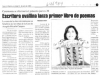 Escritora ovallina lanza primer libro de poemas