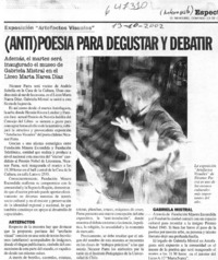 (Anti)poesía para degustar y debatir  [artículo]