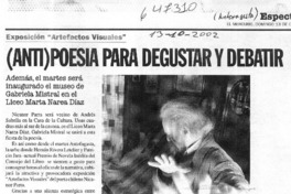 (Anti)poesía para degustar y debatir  [artículo]