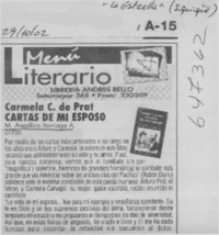 Cartas de mi esposo, Carmela Carvajal  [artículo]