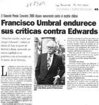 Francisco Umbral endurece sus críticas contra Edwards